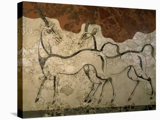 Two Antilopes, Minoan Fresco-null-Stretched Canvas