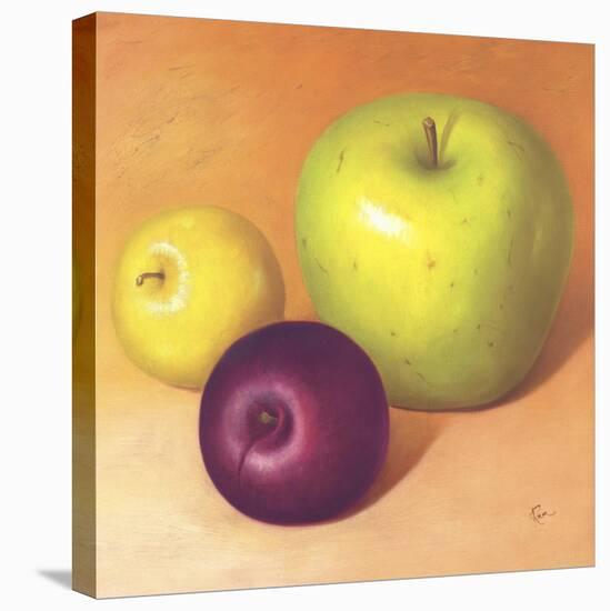 Two Apples And A Plum-Roa-Stretched Canvas