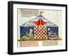 Two Arabs Playing Chess in a Tent, from the "Book of Games, Chess, Dice and Boards", 1282-null-Framed Giclee Print