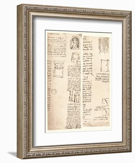 Two architectural drawings, c1472-c1519 (1883)-Leonardo Da Vinci-Framed Giclee Print