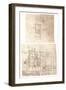 Two architectural drawings, c1472-c1519 (1883)-Leonardo Da Vinci-Framed Giclee Print