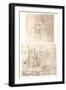 Two architectural drawings, c1472-c1519 (1883)-Leonardo Da Vinci-Framed Giclee Print