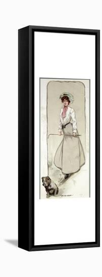 'Two are Company', lady golfer with her dog, c1900-Unknown-Framed Stretched Canvas