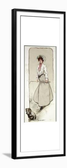 'Two are Company', lady golfer with her dog, c1900-Unknown-Framed Art Print