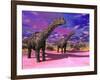 Two Argentinosaurus Dinosaurs in a Prehistoric Landscape-null-Framed Art Print