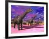 Two Argentinosaurus Dinosaurs in a Prehistoric Landscape-null-Framed Art Print