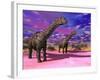 Two Argentinosaurus Dinosaurs in a Prehistoric Landscape-null-Framed Art Print