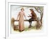 'Two at a stile' by Kate Greenaway-Kate Greenaway-Framed Giclee Print