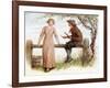 'Two at a stile' by Kate Greenaway-Kate Greenaway-Framed Giclee Print