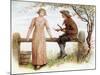 'Two at a stile' by Kate Greenaway-Kate Greenaway-Mounted Giclee Print