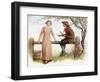 'Two at a stile' by Kate Greenaway-Kate Greenaway-Framed Giclee Print