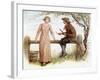 'Two at a stile' by Kate Greenaway-Kate Greenaway-Framed Giclee Print