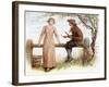 'Two at a stile' by Kate Greenaway-Kate Greenaway-Framed Giclee Print