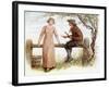 'Two at a stile' by Kate Greenaway-Kate Greenaway-Framed Giclee Print