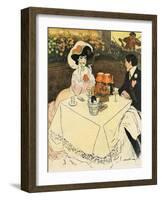 Two at End of Meal 1907-null-Framed Art Print