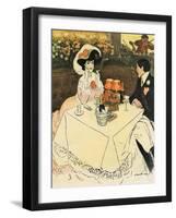 Two at End of Meal 1907-null-Framed Art Print