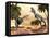 Two Aucasaurus Dinosaurs Fighting in Desert-null-Framed Stretched Canvas