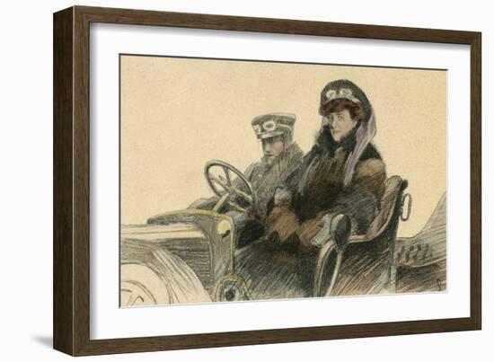 Two Austrian Motorists-null-Framed Art Print