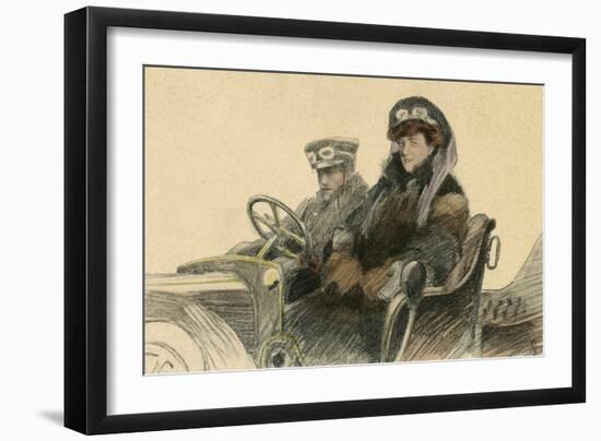 Two Austrian Motorists-null-Framed Art Print