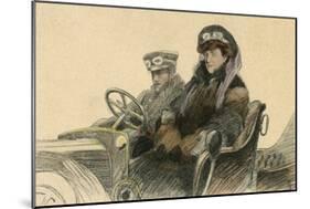 Two Austrian Motorists-null-Mounted Art Print