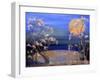 Two Autumn Trees in Moonlight-kasyanovart-Framed Art Print