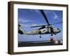 Two Aviation Ordnancemen Connect Transport Cables to a SH-60B Helicopter-Stocktrek Images-Framed Photographic Print