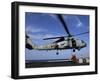 Two Aviation Ordnancemen Connect Transport Cables to a SH-60B Helicopter-Stocktrek Images-Framed Photographic Print