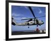 Two Aviation Ordnancemen Connect Transport Cables to a SH-60B Helicopter-Stocktrek Images-Framed Photographic Print