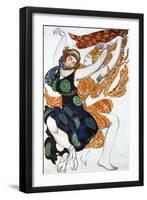 Two Bacchantes, Costume Design for a Ballets Russes Production of Tcherepnin's Narcisse, 1911-Leon Bakst-Framed Giclee Print