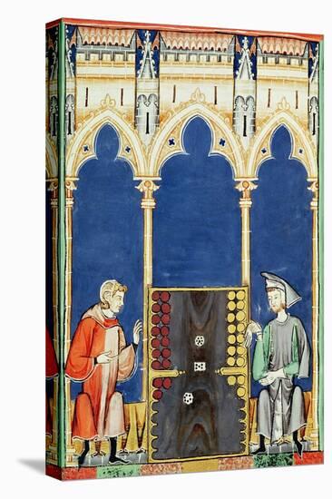 Two Backgammon Players, from the "Book of Games, Chess, Dice and Boards", 1282-null-Stretched Canvas