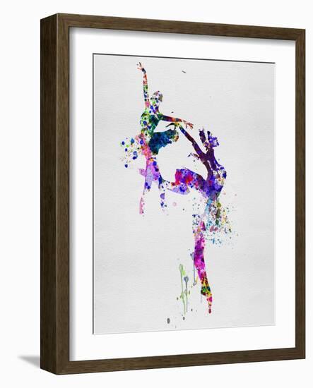 Two Ballerinas Dance Watercolor-Irina March-Framed Art Print