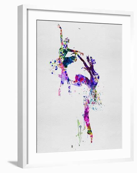 Two Ballerinas Dance Watercolor-Irina March-Framed Art Print