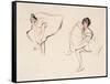 Two Ballerinas, Holding Their Ankles Wearing Ballet Skirts-Isobel Lilian Gloag-Framed Stretched Canvas