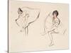 Two Ballerinas, Holding Their Ankles Wearing Ballet Skirts-Isobel Lilian Gloag-Stretched Canvas