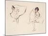 Two Ballerinas, Holding Their Ankles Wearing Ballet Skirts-Isobel Lilian Gloag-Mounted Giclee Print