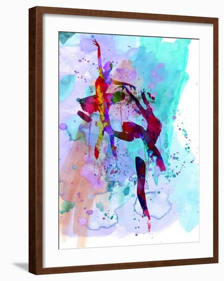 Two Ballerinas Watercolor 1-Irina March-Framed Art Print