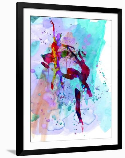 Two Ballerinas Watercolor 1-Irina March-Framed Art Print