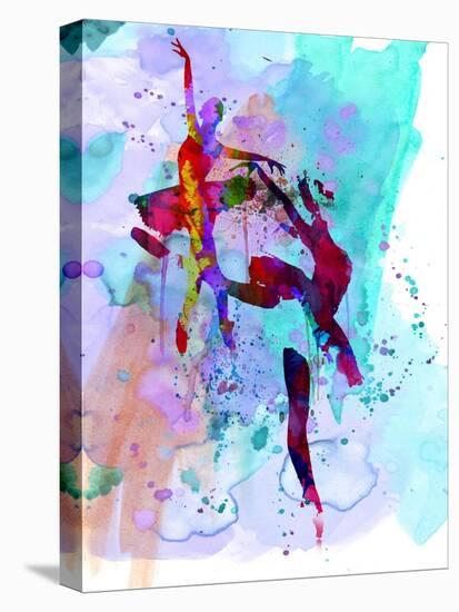 Two Ballerinas Watercolor 1-Irina March-Stretched Canvas