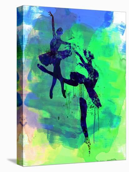 Two Ballerinas Watercolor 2-Irina March-Stretched Canvas