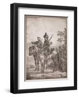Two Bashkirs on Horseback; or Two Cossacks on Horseback, 1820-Alexander Orlowski-Framed Giclee Print
