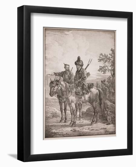 Two Bashkirs on Horseback; or Two Cossacks on Horseback, 1820-Alexander Orlowski-Framed Giclee Print