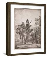 Two Bashkirs on Horseback; or Two Cossacks on Horseback, 1820-Alexander Orlowski-Framed Giclee Print