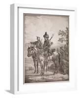 Two Bashkirs on Horseback; or Two Cossacks on Horseback, 1820-Alexander Orlowski-Framed Giclee Print