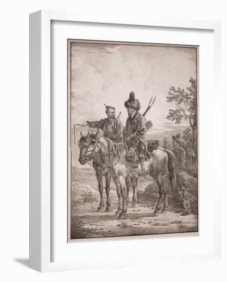 Two Bashkirs on Horseback; or Two Cossacks on Horseback, 1820-Alexander Orlowski-Framed Giclee Print