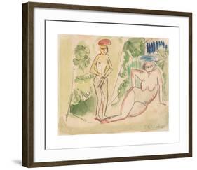 Two Bathers Near the Woods-Ernst Ludwig Kirchner-Framed Premium Giclee Print