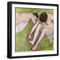 Two Bathers on the Grass, circa 1886-90-Edgar Degas-Framed Giclee Print