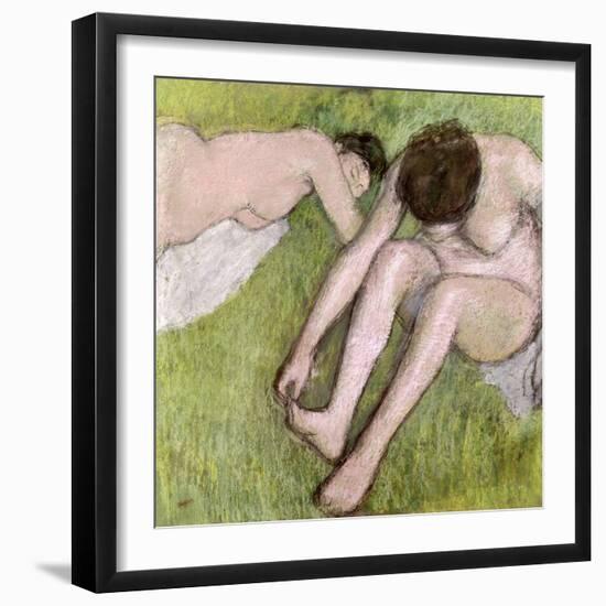 Two Bathers on the Grass, circa 1886-90-Edgar Degas-Framed Giclee Print