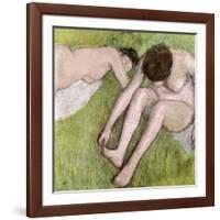 Two Bathers on the Grass, circa 1886-90-Edgar Degas-Framed Giclee Print