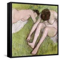 Two Bathers on the Grass, circa 1886-90-Edgar Degas-Framed Stretched Canvas