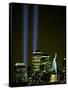Two Beams of Light Light up the Sky Above Manhattan from Near the Site of the World Trade Center-null-Framed Stretched Canvas